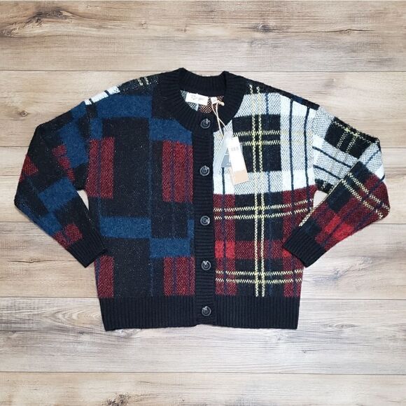 Anthropologie RD Style Multicolor Plaid Cardigan Sweater Size Medium NWT - Picture 9 of 13